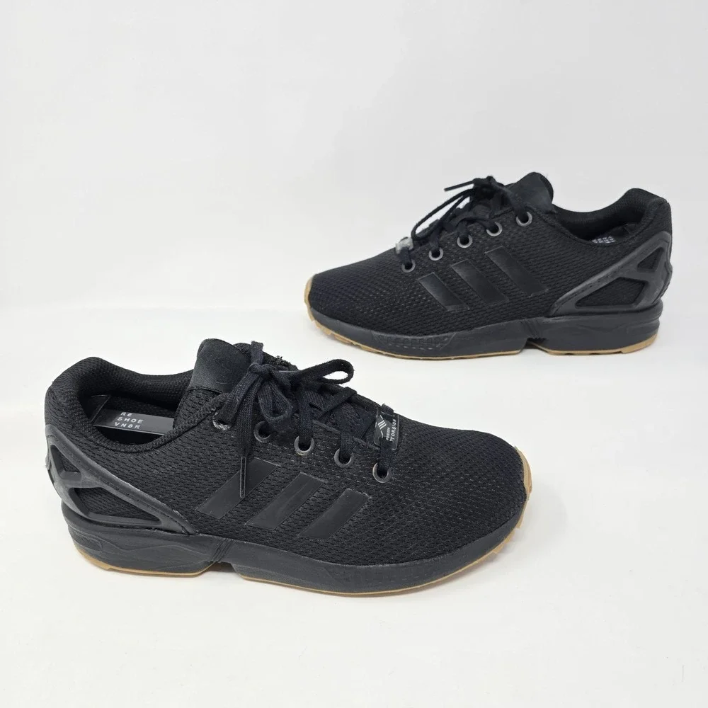 Adidas ZX Flux Core Black Gum Sole Sneakers EH3171 Mens 4 Womens 5.5